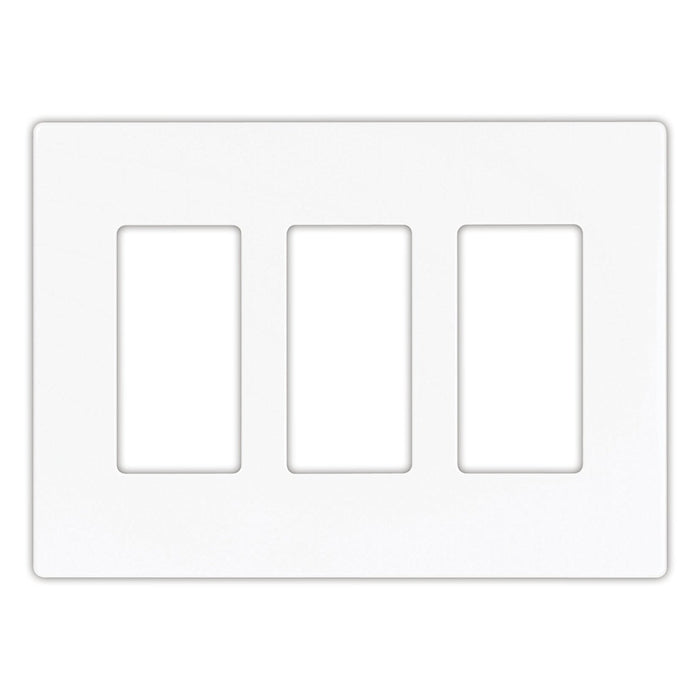 Eaton PJS263W 3-Gang Decora Screwless Mid-size Wallplate, White