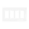 Eaton PJS264W 4-Gang Decora Screwless Mid-size Wallplate, White