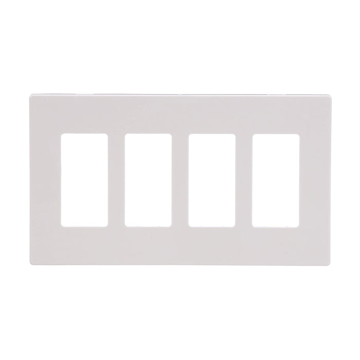 Eaton PJS264W 4-Gang Decora Screwless Mid-size Wallplate, White