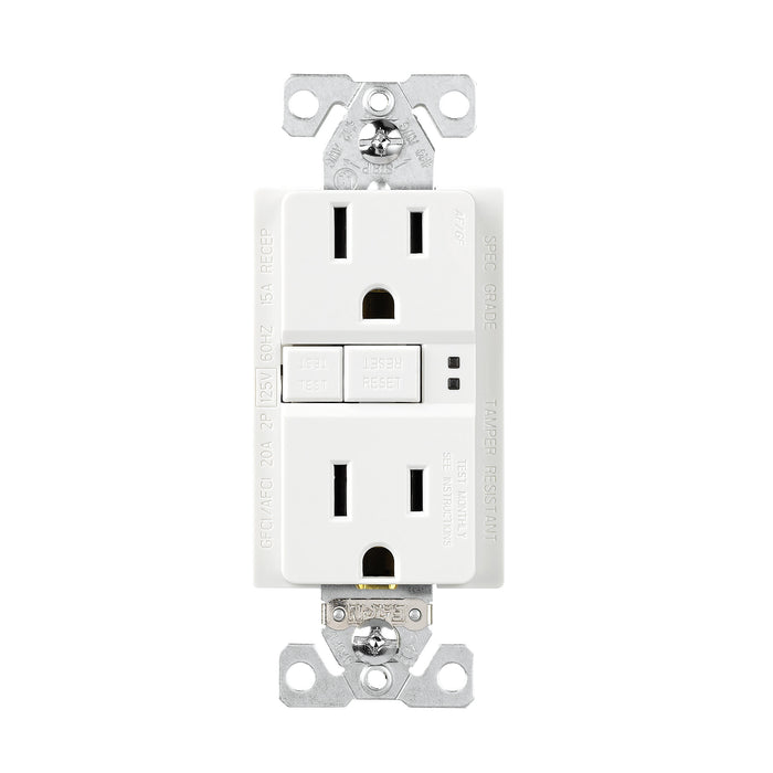 Eaton TRAFGF15W AFCI/GFCI Combination Duplex Receptacle, 15A, White