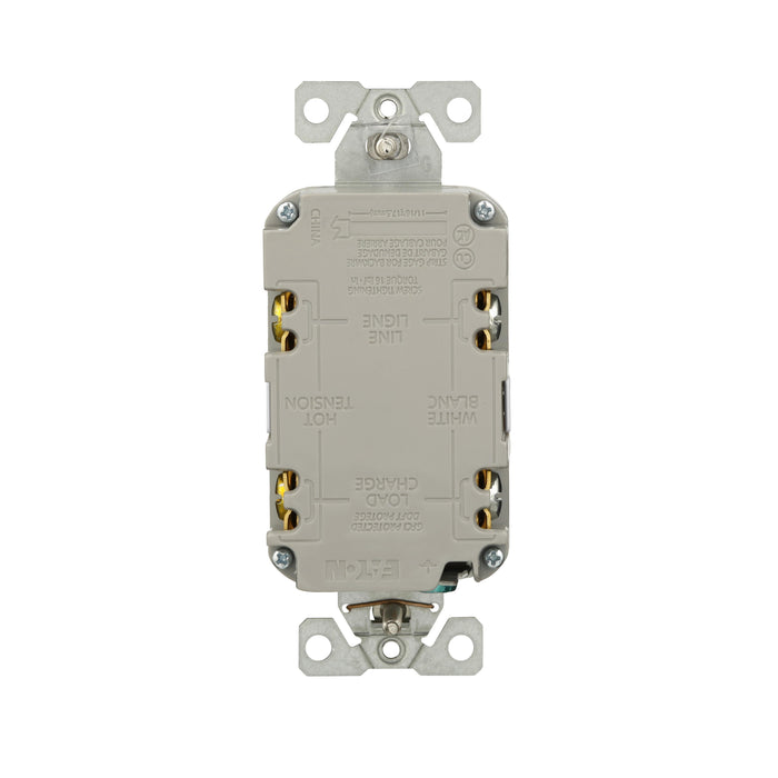 Eaton TRGF15W | 15 Amp Tamper Resistant Duplex GFCI Receptacle