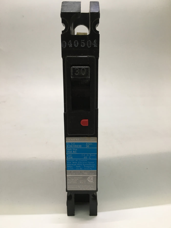 ED61B030 - Siemens Molded Case Circuit Breaker, 3-Pole, 100 Amp