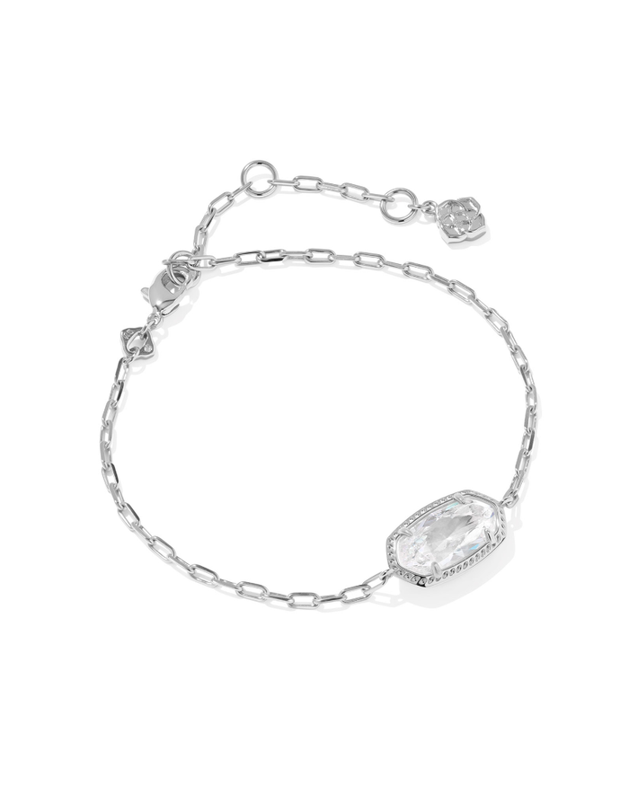 Elaina Luxe Chain Rhod White CZ Bracelet Kendra Scott