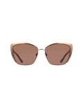Anne Klein Mocha Rose Elegant Metal Cat-Eye Sunglasses