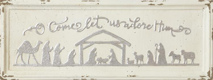 Embossed Glitter Nativity Sign