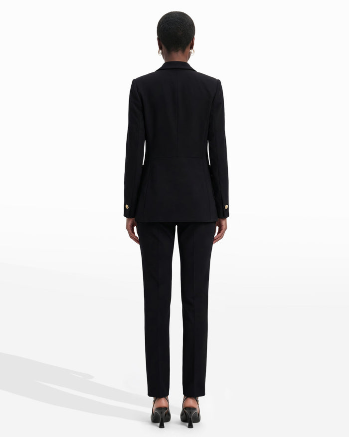 Anne Klein Faux Double Breasted Blazer With Patch Pockets