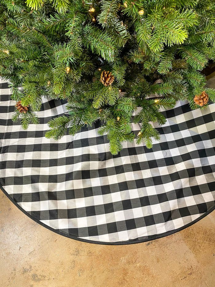 Faux Dupion Buffalo Check Tree Skirt, 72"