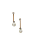 Anne Klein Gold Tone Faux Pearl Linear Drop Earrings