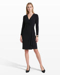 Anne Klein Anne Black Faux Wrap Dress