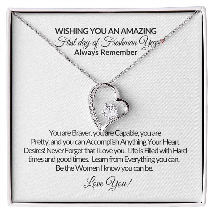 First Day of Freshman Year-Always Remember-Forever Love Heart Necklace❤️