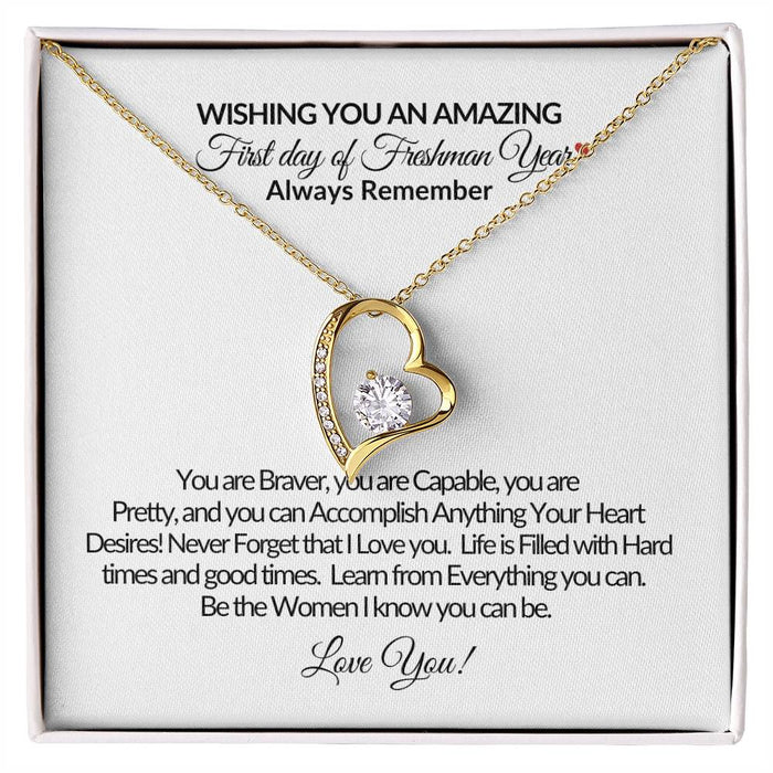 First Day of Freshman Year-Always Remember-Forever Love Heart Necklace❤️