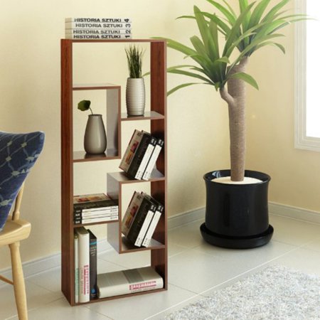 Five Wall-Mounted Shelf, Walnut - EK CHIC HOME