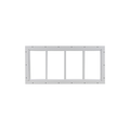 Fixed 10" x 23" Transom Window with Tempered Glass White Flush