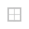 Fixed 12" x 12" Square Window with Tempered Glass White Flush