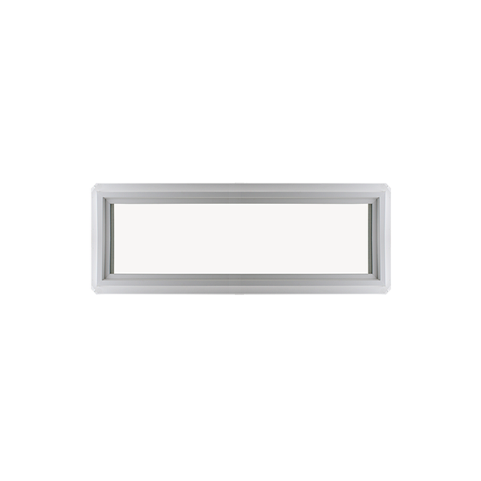 Fixed 12" x 30" Transom Double Pane Tempered Low-E Clear PVC Window Front