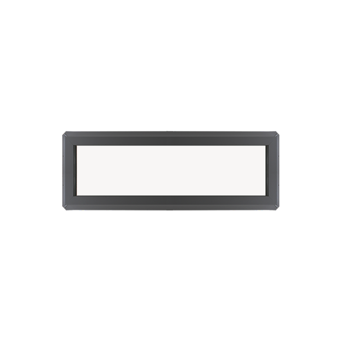 Fixed 12" x 30" Transom Double Pane Tempered Low-E Clear PVC Window Black Back