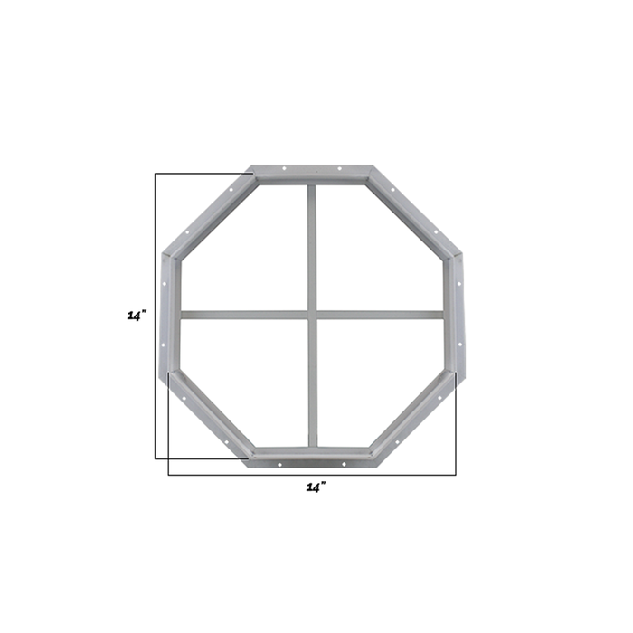 Fixed 14" Octagon Window with Tempered Glass Dimensions