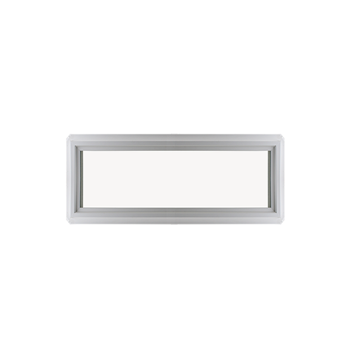 Fixed 16" x 30" Transom Double Pane Tempered Low-E Clear PVC Window Front