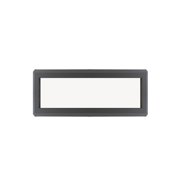 Fixed 16" x 30" Transom Double Pane Tempered Low-E Clear PVC Window Black Back
