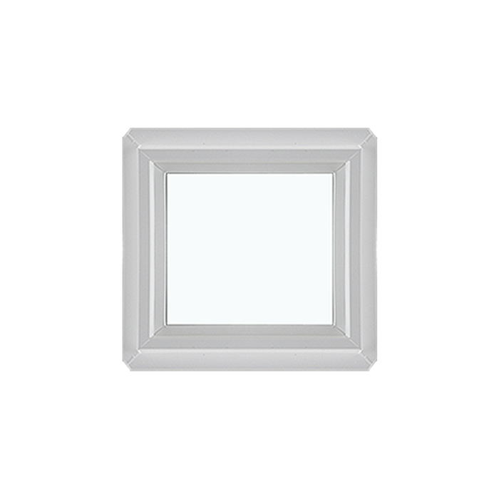 Fixed 24" x 24" Double Pane Tempered Clear Glass Low-E PVC Window Front