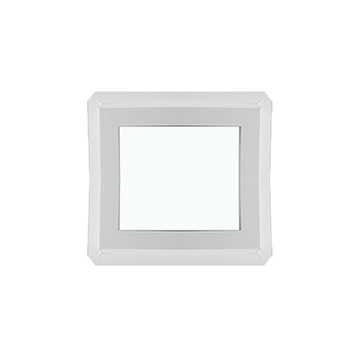 Fixed 24" x 24" Double Pane Tempered Clear Glass Low-E PVC Window Back