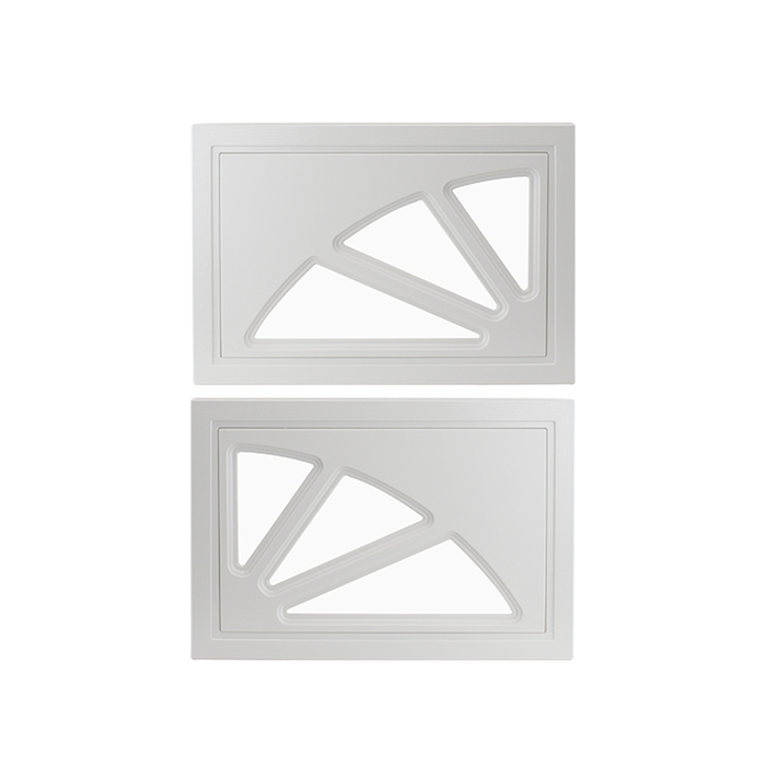 Fixed Garage Door Window - 2 Panel Sunburst with Plexiglass