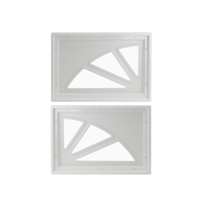 Fixed Garage Door Window - 2 Panel Sunburst with Plexiglass Back