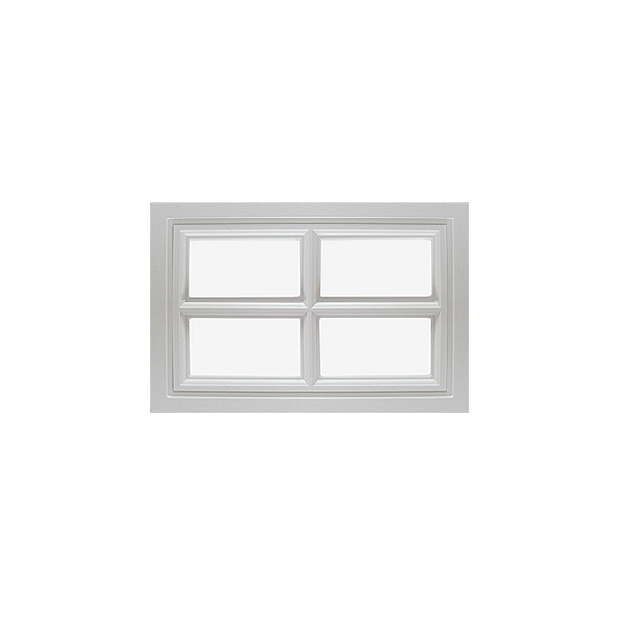 Fixed Garage Door Window - Cross, 4 Lite with Plexiglass
