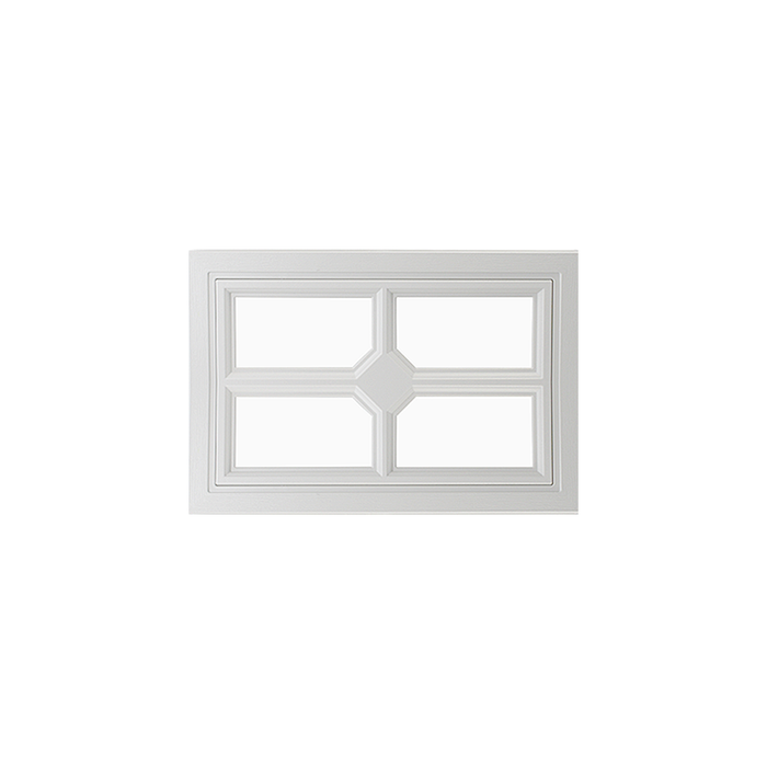 Fixed Garage Door Window - Square Cross, 4 Lite with Plexiglass