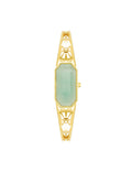 Anne Klein Aventurine/Gold Gemstone Covered Dial Watch