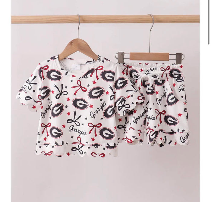 Georgia Scalloped Short Set