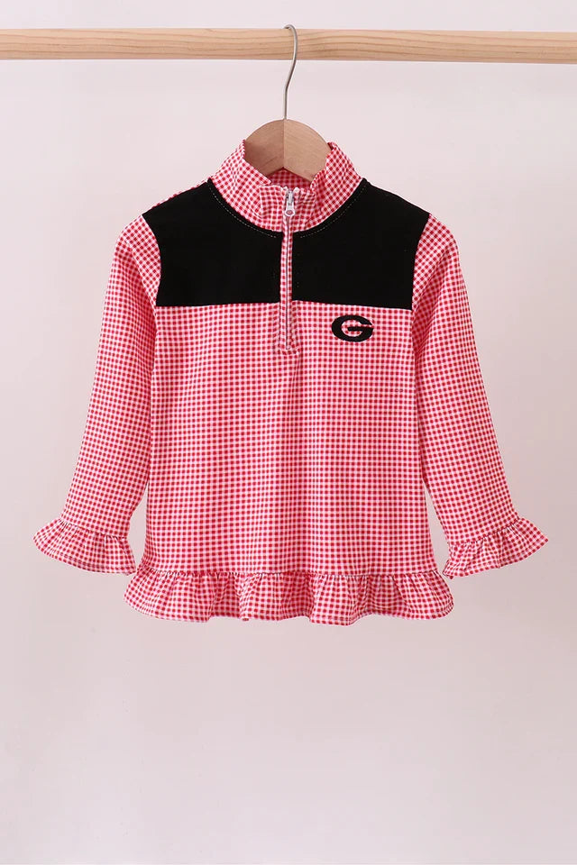 Georgia Stripe Ruffle Pullover
