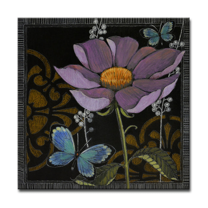'Gilt Slate Flora No. 1' Wrapped Canvas Wall Art
