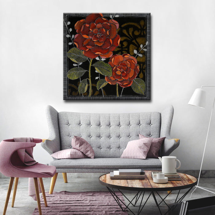 'Gilt Slate Flora No. 2' Wrapped Canvas Wall Art