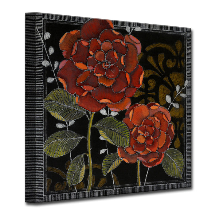 'Gilt Slate Flora No. 2' Wrapped Canvas Wall Art