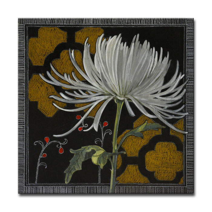'Gilt Slate Flora No. 3' Wrapped Canvas Wall Art