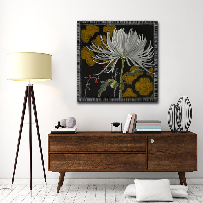 'Gilt Slate Flora No. 3' Wrapped Canvas Wall Art