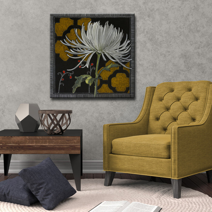'Gilt Slate Flora No. 3' Wrapped Canvas Wall Art