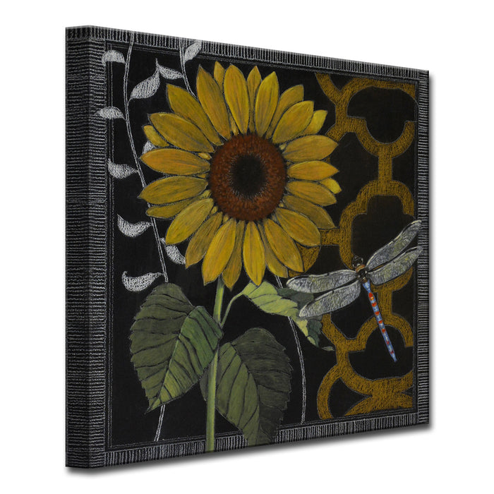 'Gilt Slate Flora No. 4' Wrapped Canvas Wall Art