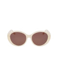 Anne Klein Ivory Pearl Glamorous Oval Sunglasses