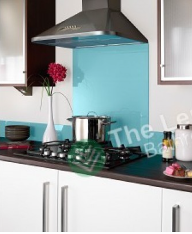 Glass Splash Back 900*750mm White / Sky Blue