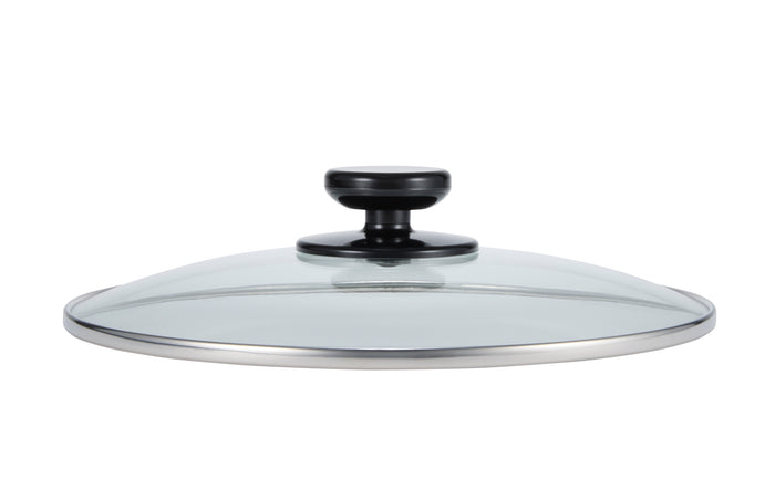 Tempered glass lid with convenient easy-to-hold-and-place knob