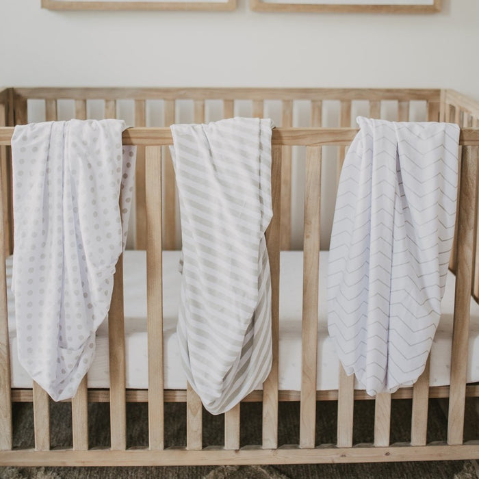 Nodnal Co Gray Mini Crib Fitted Sheet Set - Premium Baby Bedding & Essentials
