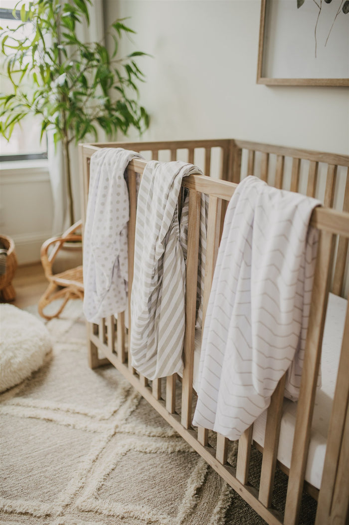 Nodnal Co Gray Mini Crib Fitted Sheet Set - Premium Baby Bedding & Essentials