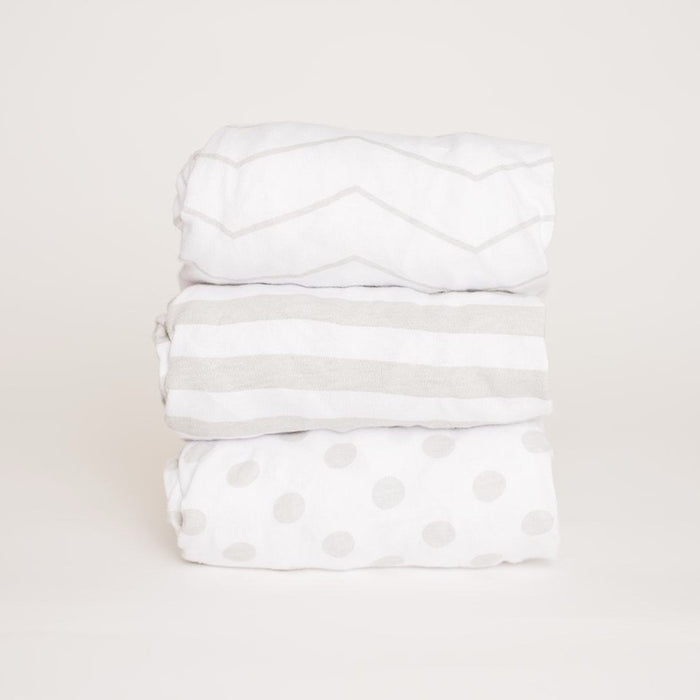 Nodnal Co Gray Patterned Bassinet Fitted Sheet Set - Premium Baby Bedding & Essentials