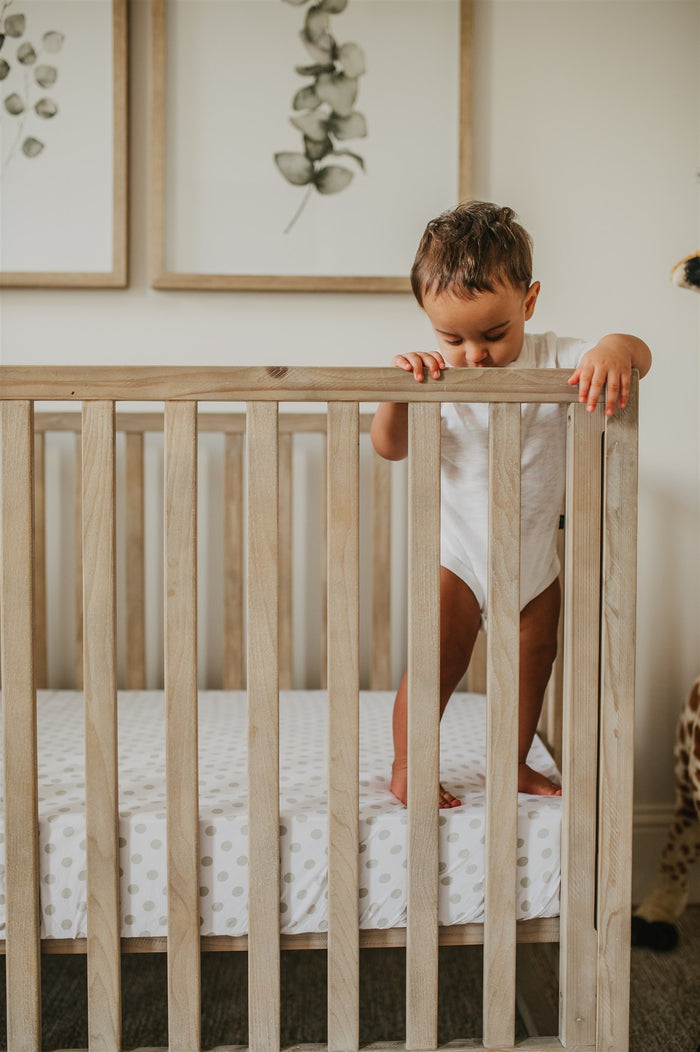 Nodnal Co Gray Polka Dot Fitted Crib Sheet - Premium Baby Bedding & Essentials