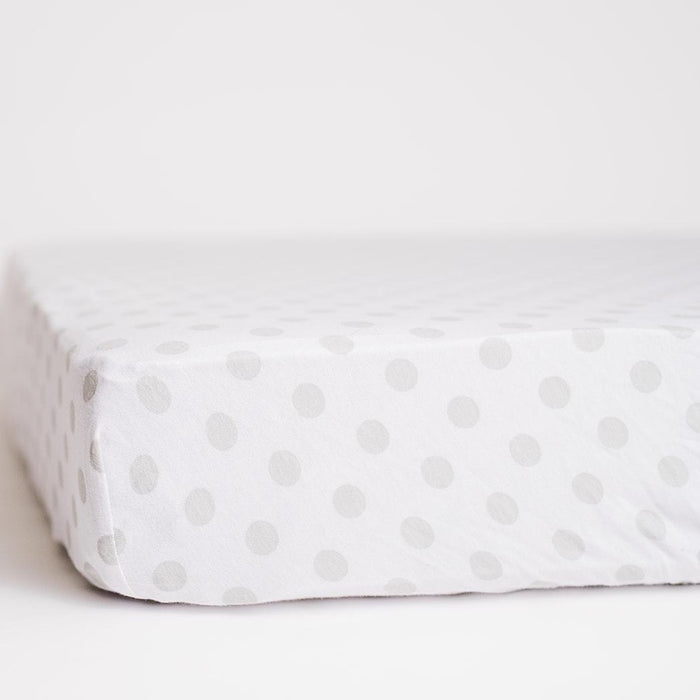 Nodnal Co Gray Polka Dot Mini Crib Fitted Sheet - Premium Baby Bedding & Essentials