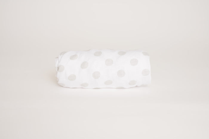 Nodnal Co Gray Polka Dot Mini Crib Fitted Sheet - Premium Baby Bedding & Essentials