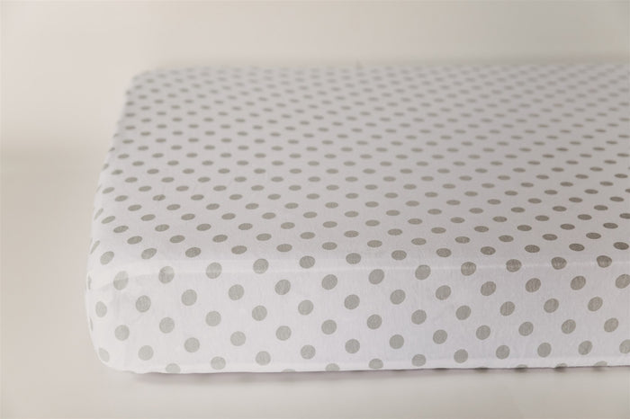 Nodnal Co Gray Polka Dot Mini Crib Fitted Sheet - Premium Baby Bedding & Essentials