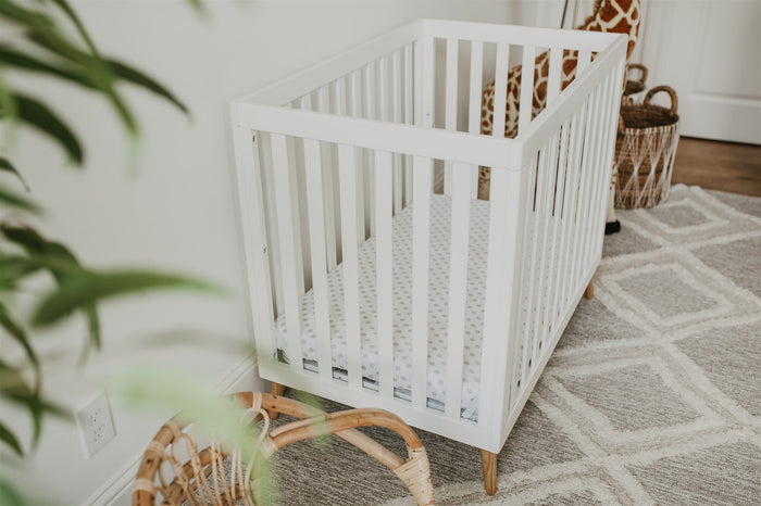 Nodnal Co Gray Polka Dot Mini Crib Fitted Sheet - Premium Baby Bedding & Essentials